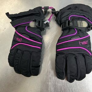 Head Junior Ski Gloves Purple & Black - Size Medium - VGUC